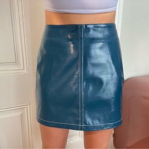 Blue leather UO skirt
